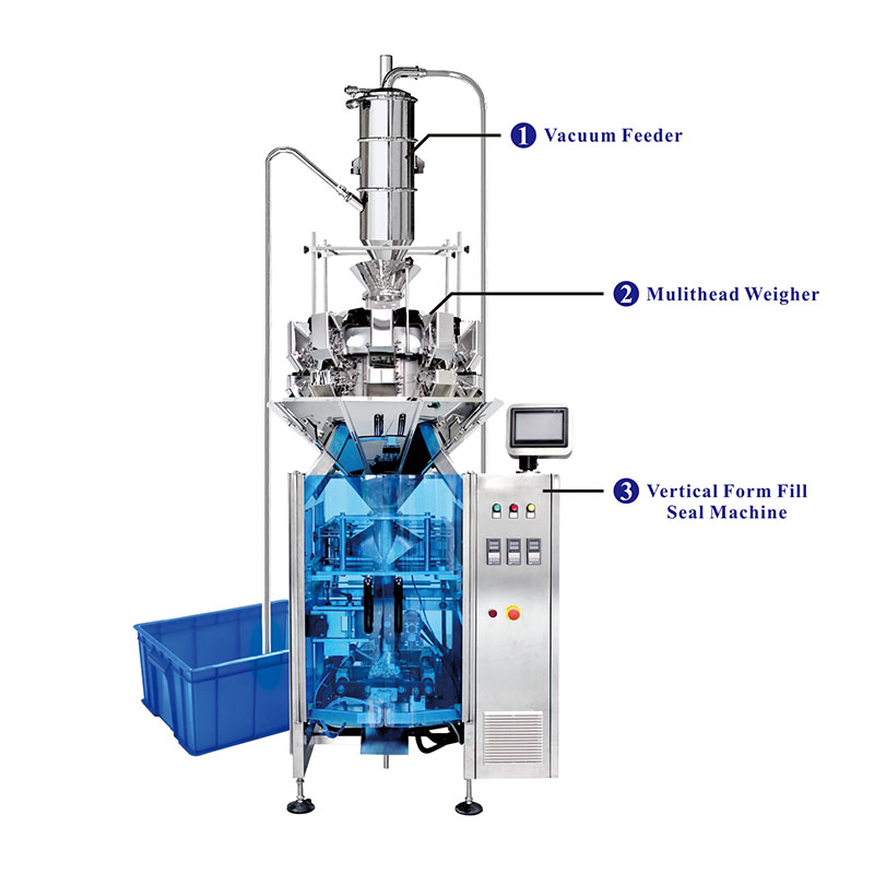 Quantitative Weighing Packaging Machinery with Vacuum Feeder Machine and Multihead Weigher Quantitative Weighing Packaging Machinery with Vacuum Feeder Machine and Multihead Weigher