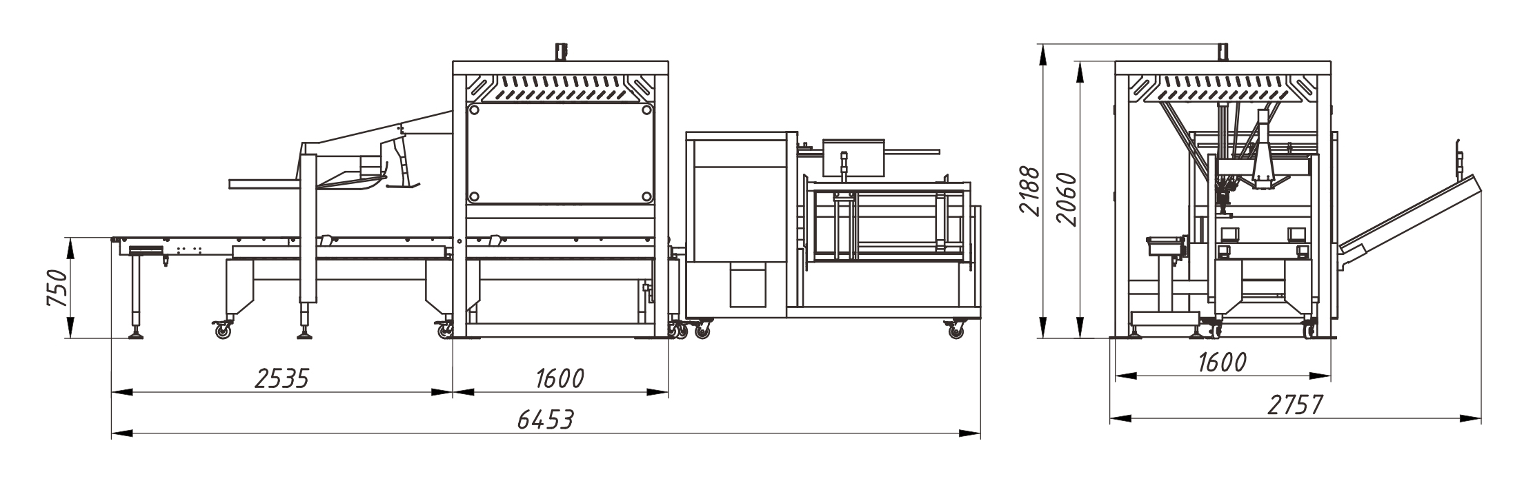 Carton packing line system Carton packing line system
